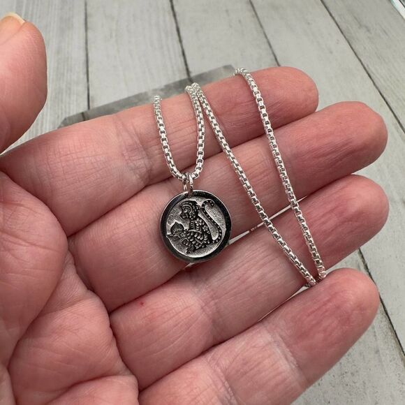 Chinese Zodiac Monkey Pendant Necklace Sterling Silver - Picture 3 of 7